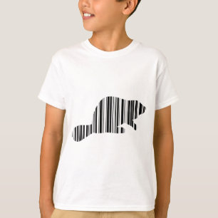 Camiseta CÓDIGO DE BARRAS DO CASTOR Design de padrão de cód