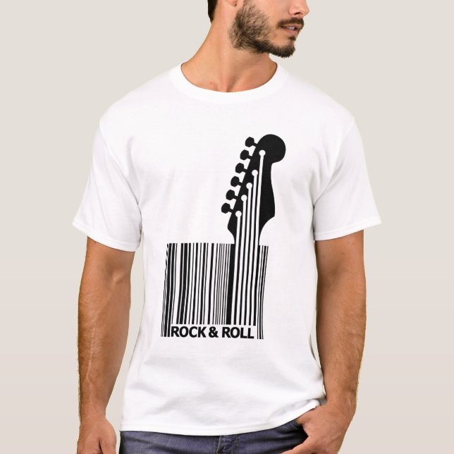 Camiseta Código de barras do Classic Rock n Roll (Frente)