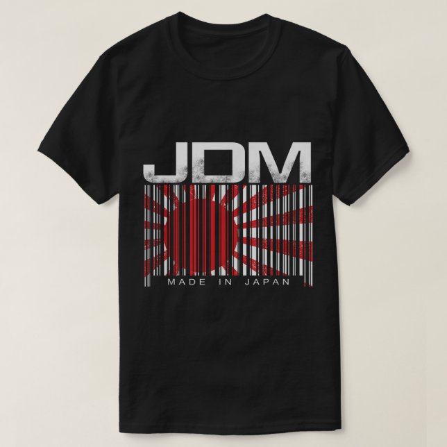 Camiseta Código de barras do JDM feito no Japão (Frente do Design)