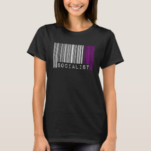 Camiseta Código de Barras do Orgulho Asexual Socialista Pro