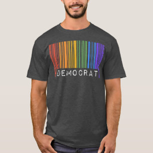 Camiseta Código de barras do Orgulho gay Democrata Queer Ra