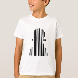 Camiseta Código de barras do peão Padrão de peça de xadrez 