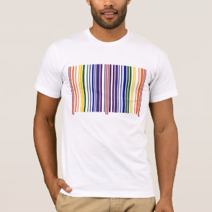 Camiseta Código de barras dobro do arco-íris