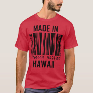 Camiseta Código de Barras Feito No Havaí Engraçado 1