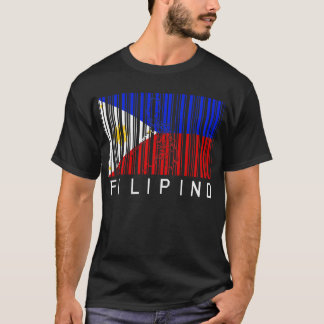 Camiseta Código de barras filipino da bandeira