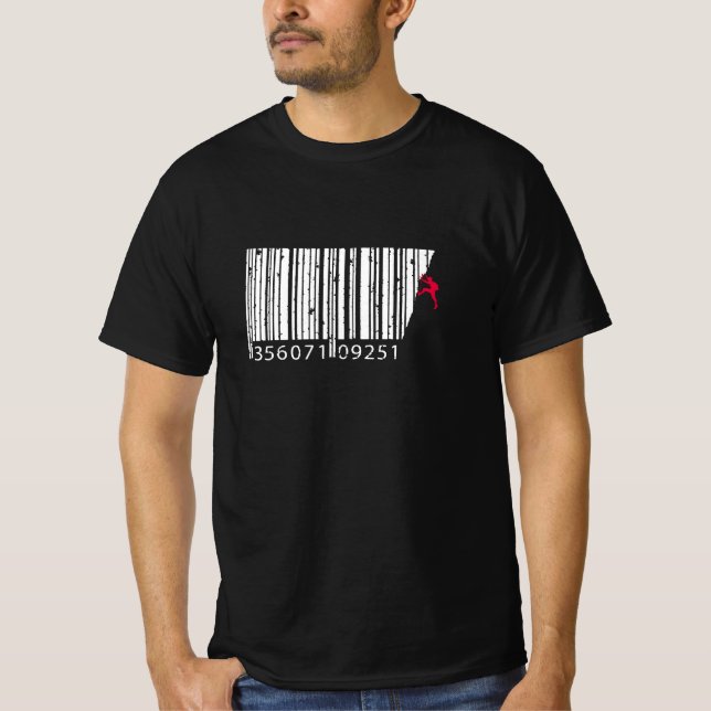 Camiseta Código de Barras legal do Clima de Montanha (Frente)