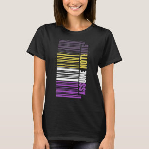 Camiseta Código de barras LGBTQ Genderfluido não bina
