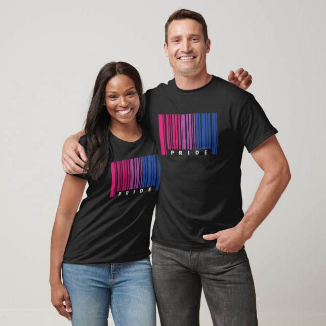 Camiseta Código de barras Orgulho bissexual LGBT Gay Lésbic