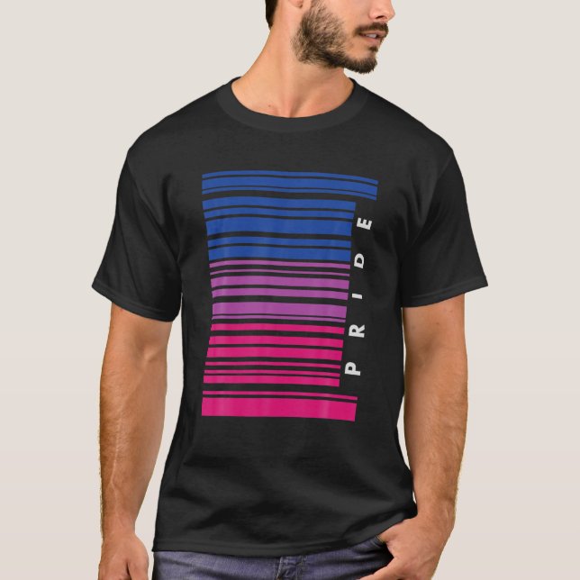 Camiseta Código de barras Orgulho bissexual LGBT Gay Lésbic (Frente)