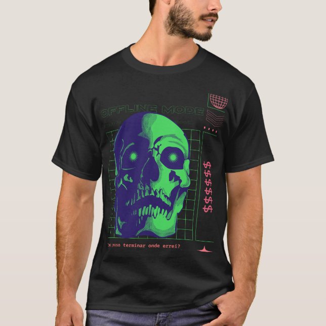 Camiseta Código de barras T-Shirt em modo offline - Mínimo  (Frente)