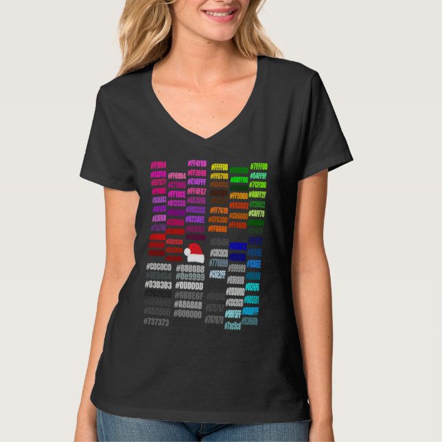 Camiseta Código de Cor Hex Para Designers de Merch Ver Como (Frente)