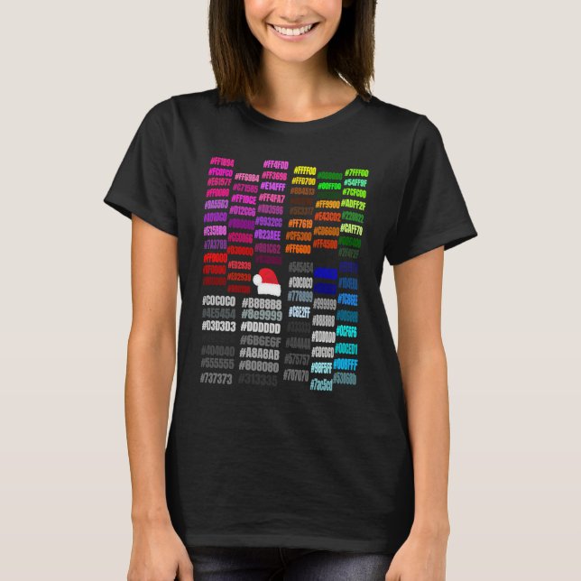 Camiseta Código de Cor Hex Para Designers de Merch Ver Como (Frente)