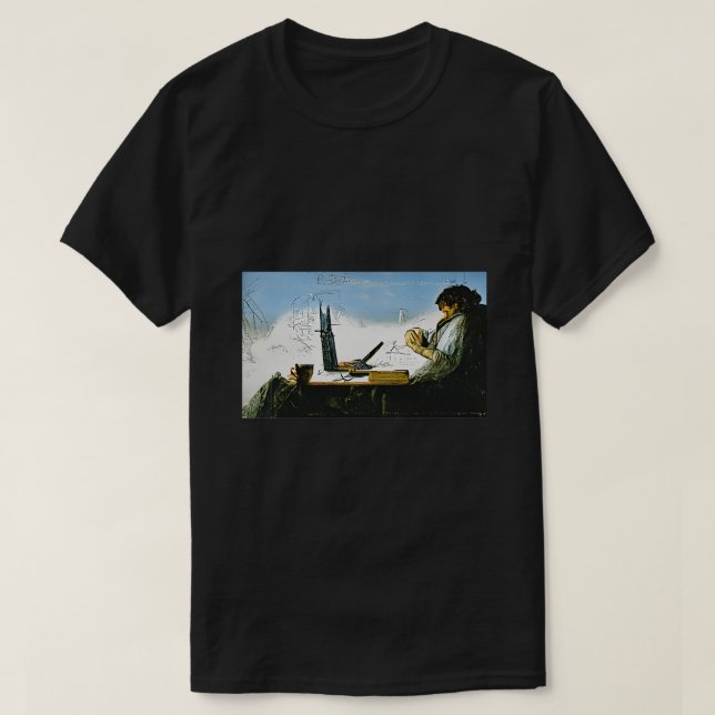 Camiseta Código de Escrevendo de Engenheiro de software ART (Frente do Design)