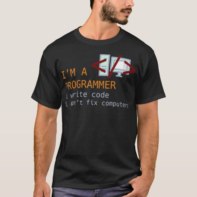 Camiseta Código de gravação Não conserta programação engraç (Frente)