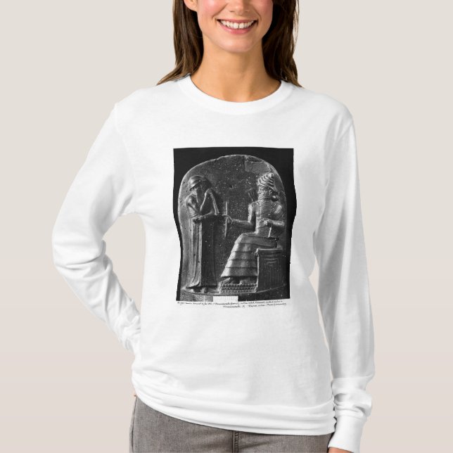 Camiseta Código de Hammurabi, parte superior do stele (Frente)