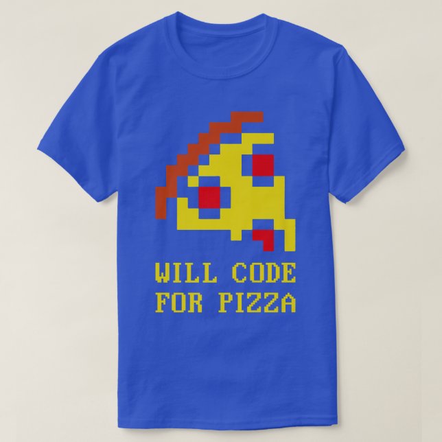 Camiseta Código De Programação Do Software Pizzacoder (Frente do Design)
