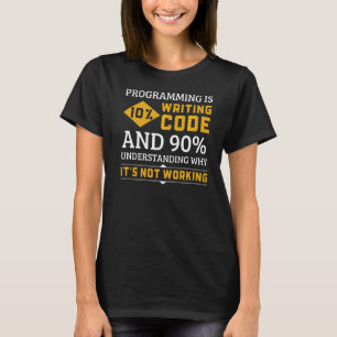 Camiseta Código de programação Entendendo por que não está