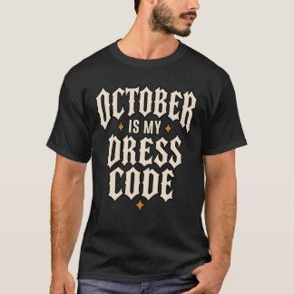 Camiseta Código de Vestimenta Gótico de Halloween de Outubr