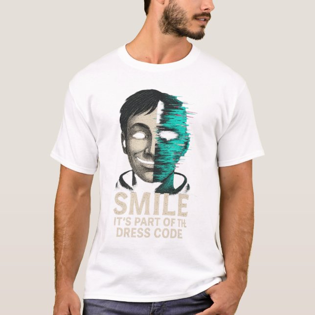 Camiseta Código de Vestimenta Sorriso Glitch Digital (Frente)