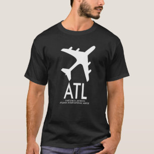Camiseta Código do Aeroporto Atl Bagagem Atlanta Georiga Us
