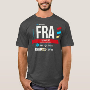 Camiseta Código do aeroporto de Frankfurt FRA Marca de baga