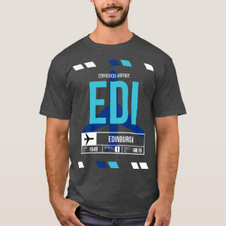 Camiseta Código do aeroporto EDI de Edimburgo Marca de Baga