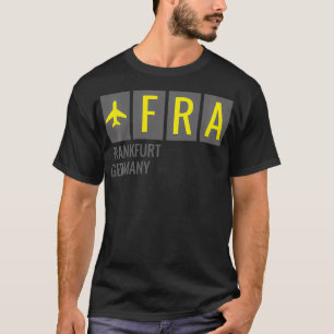 Camiseta Código do aeroporto FRA Frankfurt Alemanha 