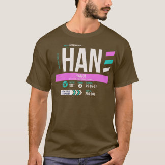 Camiseta Código do aeroporto HAN Hanoi — Marca de bagagem 1