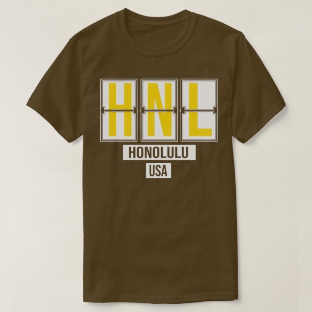Camiseta Código do aeroporto HNL Honolulu Hawaii Souvenir o (Frente do Design)