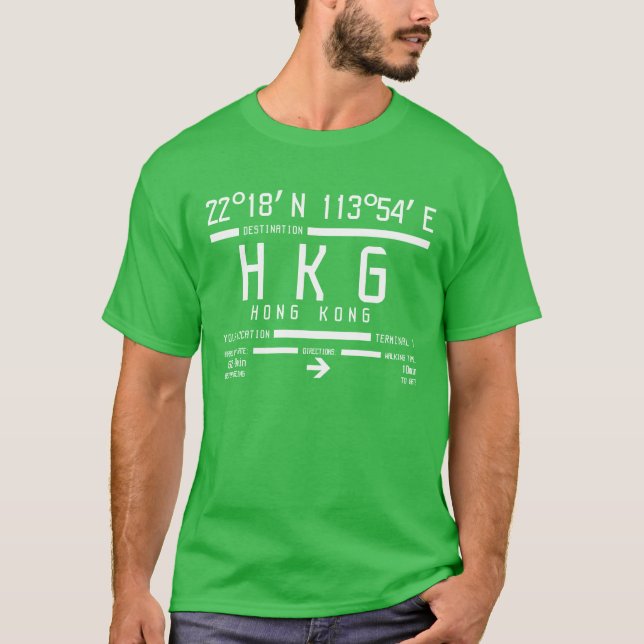 Camiseta Código do Aeroporto Internacional de Hong Kong (Frente)
