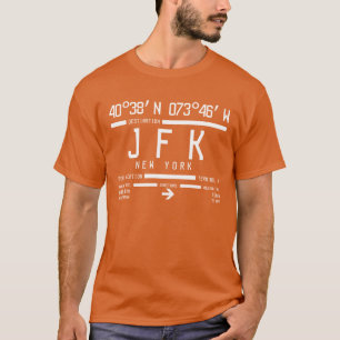 Camiseta Código do Aeroporto Internacional JFK de Nova Iorq