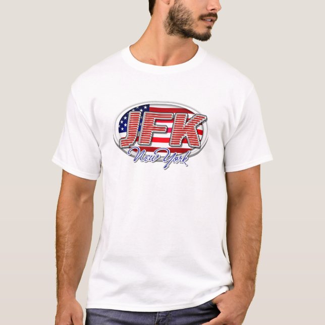 Camiseta Código do aeroporto JFK New York T-Shirt (Frente)