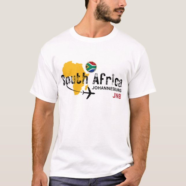 Camiseta Código do Aeroporto JNB da África do Sul (Frente)