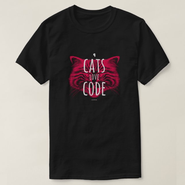 Camiseta código do amor dos gatos (Frente do Design)