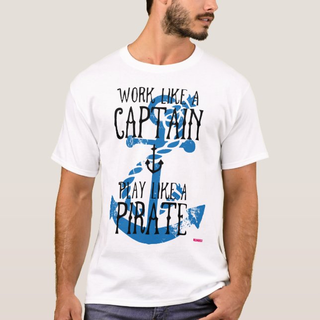 Camiseta Código do Capitão - Duro de trabalho, Jogar Tee Se (Frente)