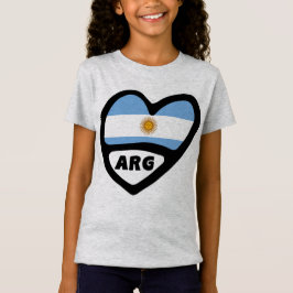 Camiseta Código do País Argentina Sinalizador Heart ARG