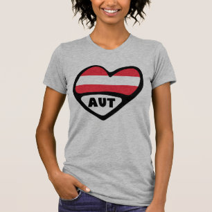 Camiseta Código do País Áustria Sinalizador Heart AUT