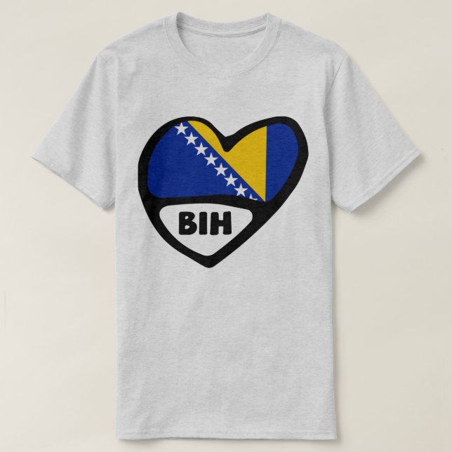 Camiseta Código do País Bósnia e Herzegovina Sinalizador He (Frente do Design)