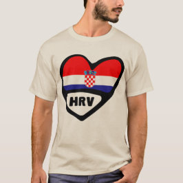 Camiseta Código do País Croácia Flag Heart Hrvatska