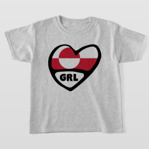 Camiseta Código do País da Gronelândia Sinalizador do Coraç