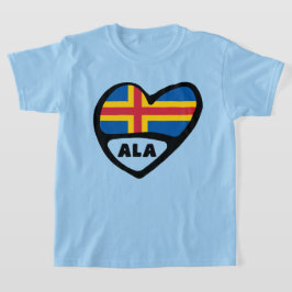 Camiseta Código do País das Ilhas Åland Flag Heart