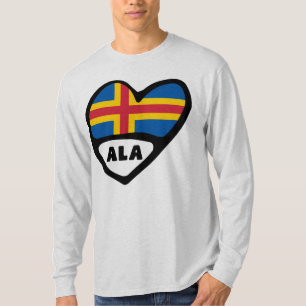 Camiseta Código do País das Ilhas Åland Flag Heart