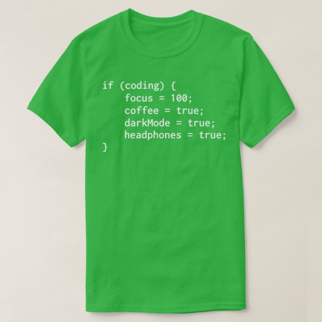 Camiseta Código do programador Modo escuro (Frente do Design)