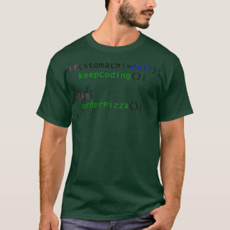 Camiseta Código engraçado de encomenda pizza