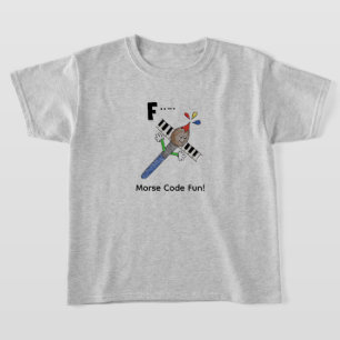 Camiseta Código Morse de Desenhos Animados para Crianças! L