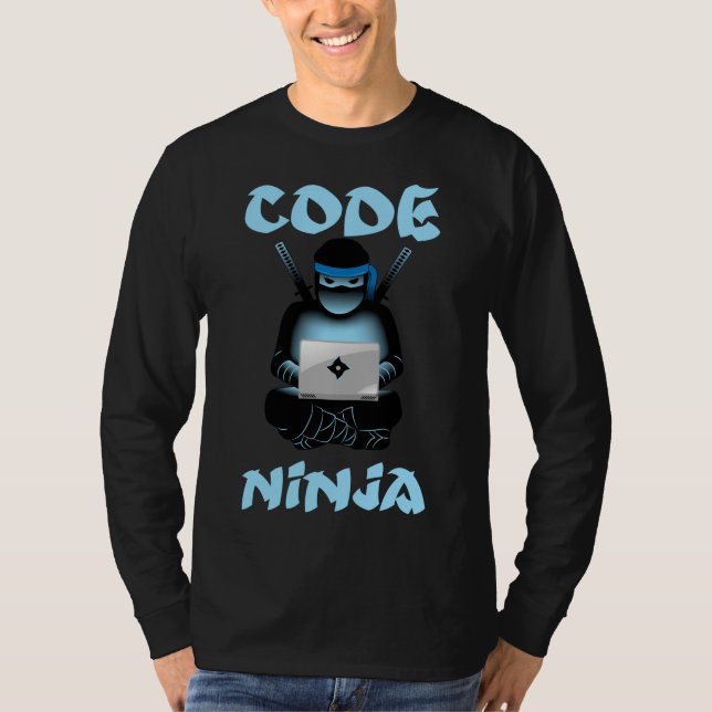 Camiseta Código Ninja Programador Coder Computador Pr (Frente)