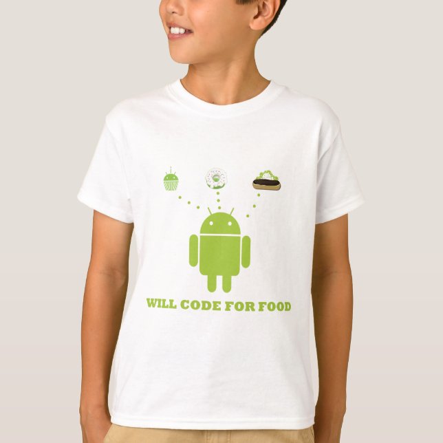 Camiseta Código para Comida (Programador de Software Androi (Frente)