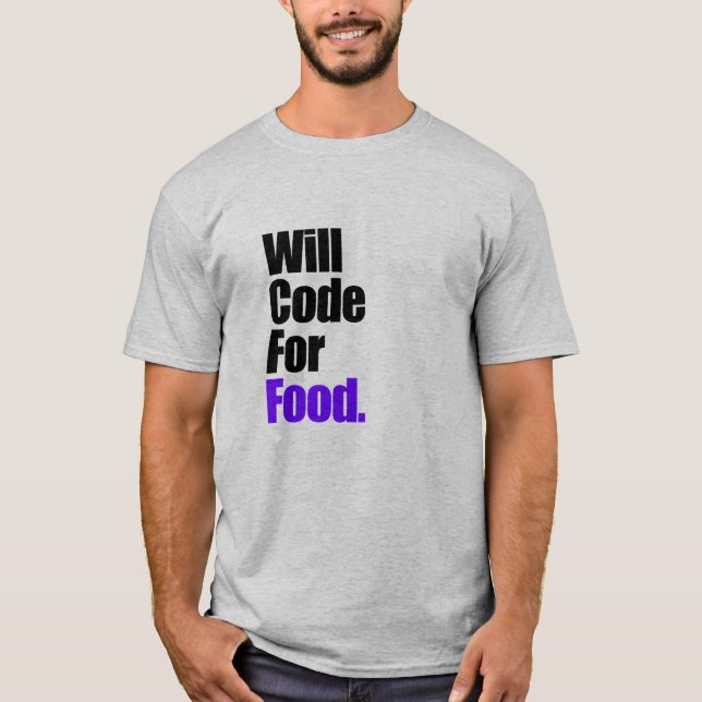 Camiseta Código Para Comida T-Shirt (Frente)