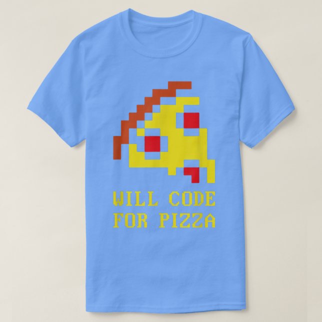 Camiseta Código Para Pizza - Programação De Software Coder  (Frente do Design)