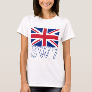 Camiseta Código postal SW7 de Londres com Union Jack
